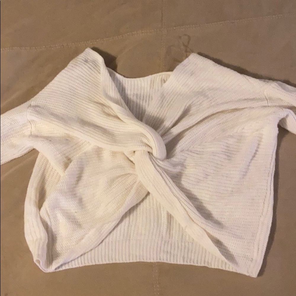 Cream Twist Back Sweater